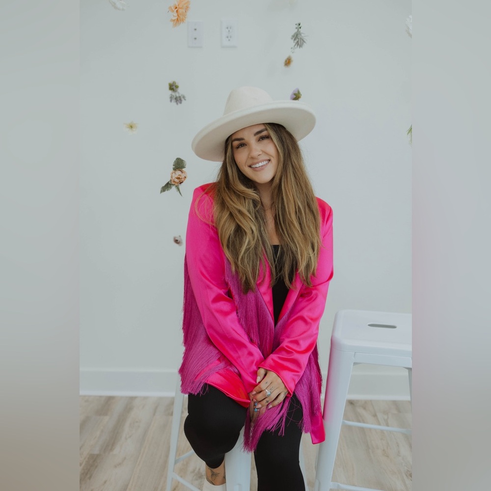 Hot pink blazer and shorts! NASTYGAL